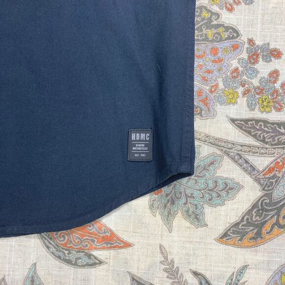 Harley Davidson Black Short Sleeve Button Shirt M - Picture 3 of 7